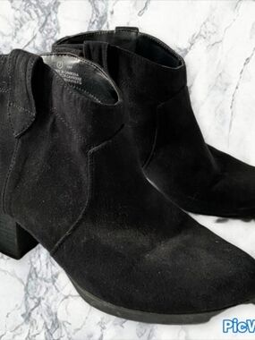 George Black Suede Ankle Booties